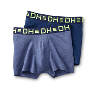 Denver Hayes Men's 2 Pack Fashion Side X Side Cotton Stretch Trunk Briefs with Elastic Waistband Front_Flat