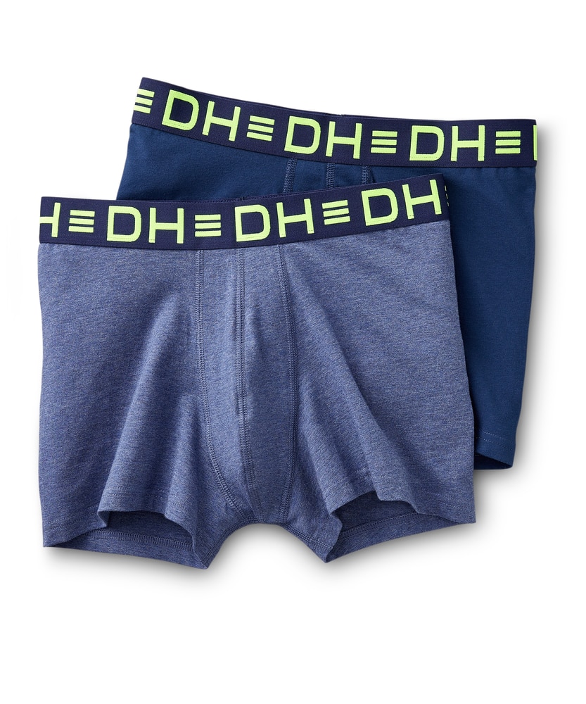 Denver Hayes Men's 2 Pack Fashion Side X Side Cotton Stretch Trunk Briefs  with Elastic Waistband