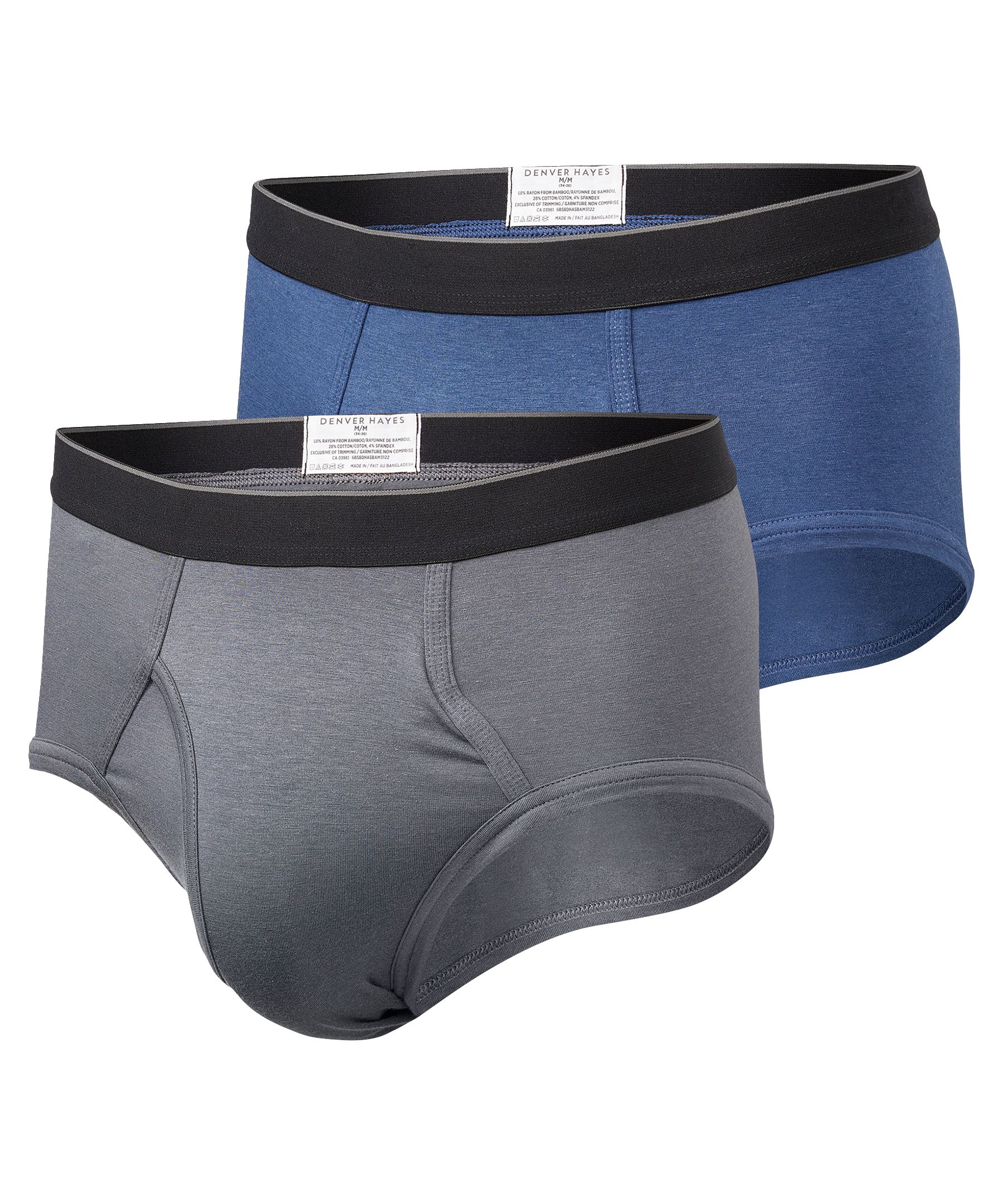 Denver Hayes Men's 2 Pack Bamboo Sport Briefs