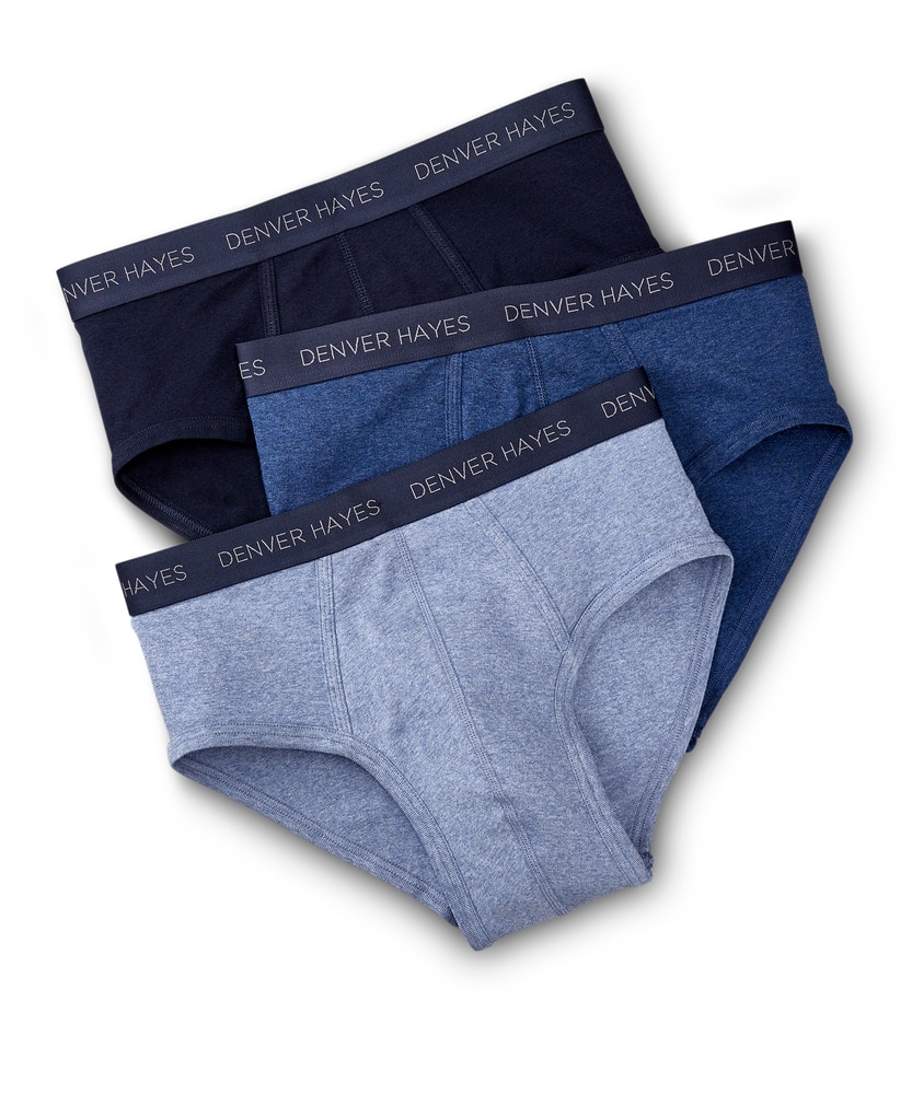Denver Hayes Men's Classic 3 Pack Cotton Underwear Modern Briefs