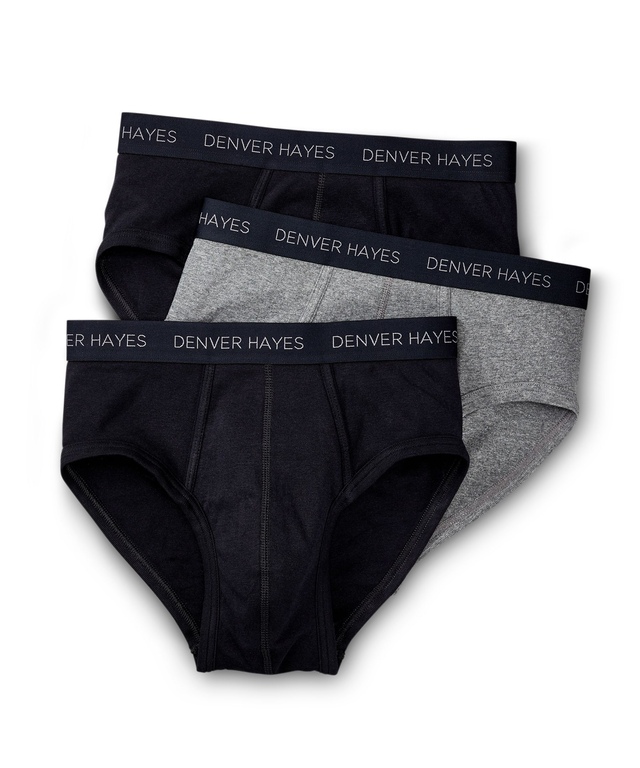Denver Hayes Men's Classic 3 Pack Cotton Underwear Modern Briefs