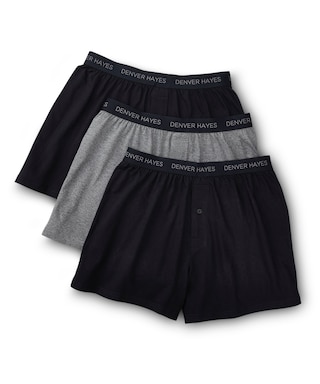 Denver Hayes 3 Pack Boxers en coton Loose Fit Classic pour homme