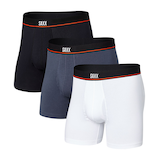 SAXX Men's 3 Pack Non Stop Stretch Cotton Boxer Briefs Front_Angled_Left