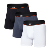SAXX Men's 3 Pack Non Stop Stretch Cotton Boxer Briefs Front_Angled_Left
