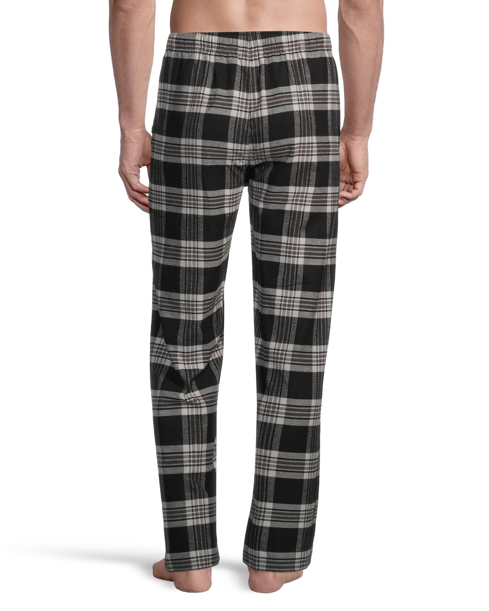 Black Red Plaid Mens Pajama Pant, Straight-fit Lounge Pajama