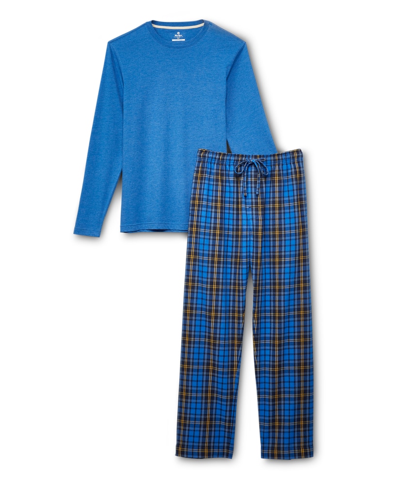 Men's Plaid Flannel Matching Family Pajama Set - Wondershop Blue XL