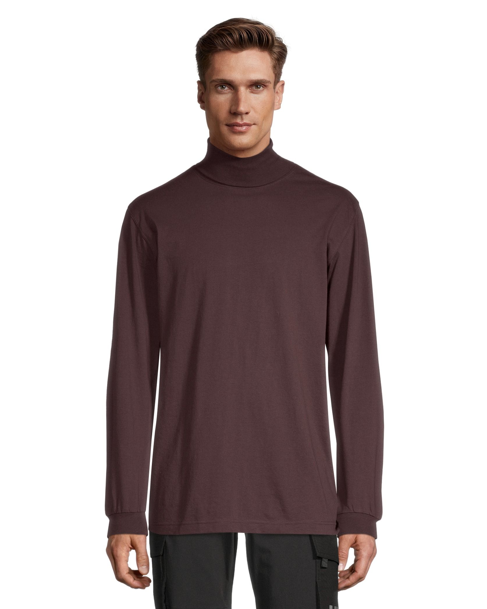 Mock Turtleneck Sweater Mens Polyester Turtleneck Long Sleeve
