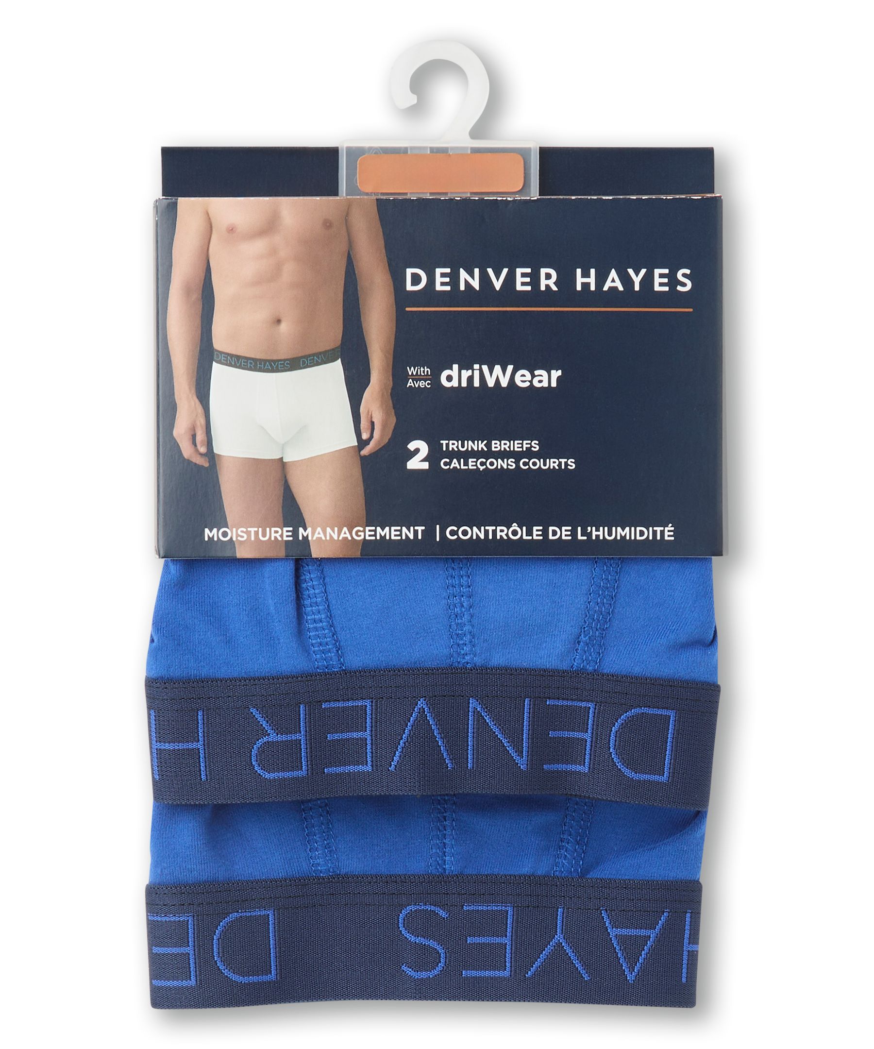Denver Hayes Men's 2-Pack DriWear Trunk Brief