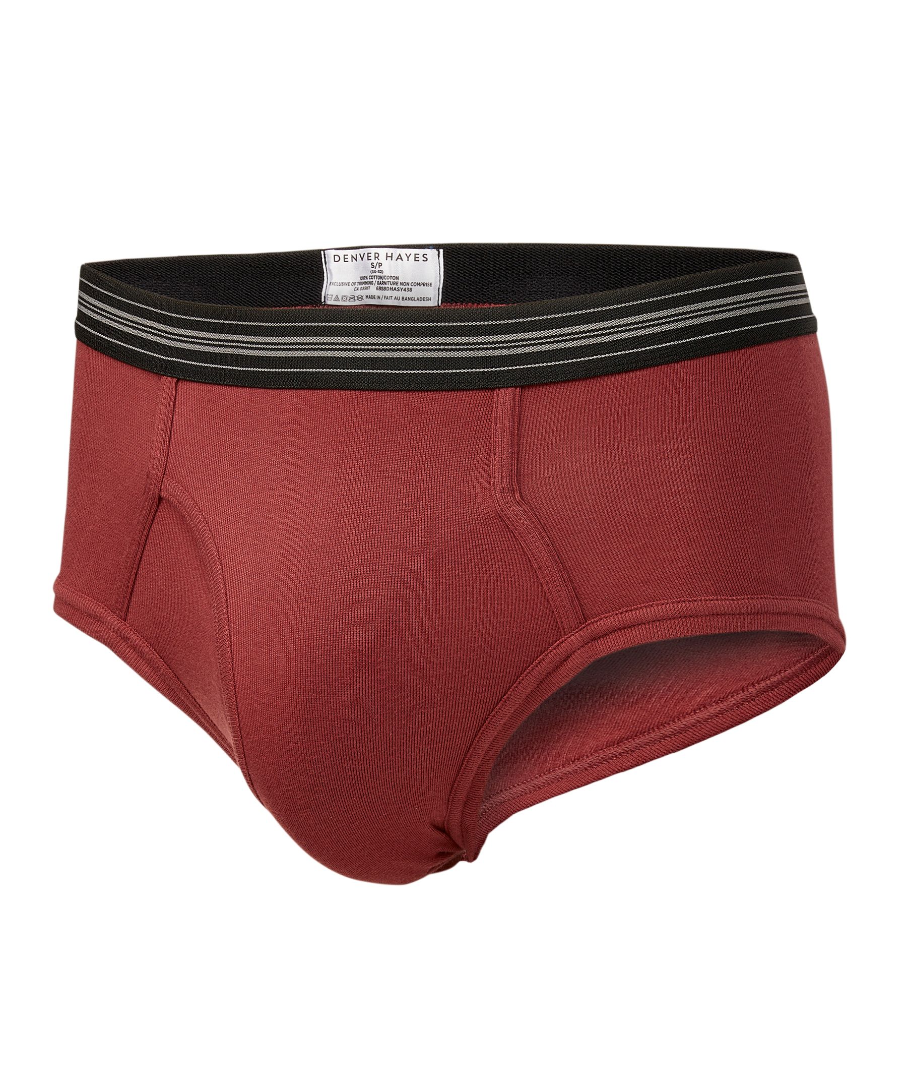 Denver Hayes Men's 3 Pack Solid Basic Briefs Underwear