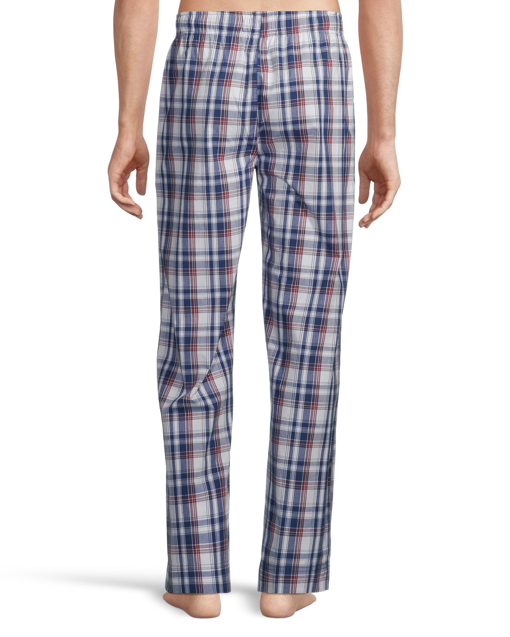 Men's Woven Plaid Lounge Pants With Elastic Waistband and Drawstring