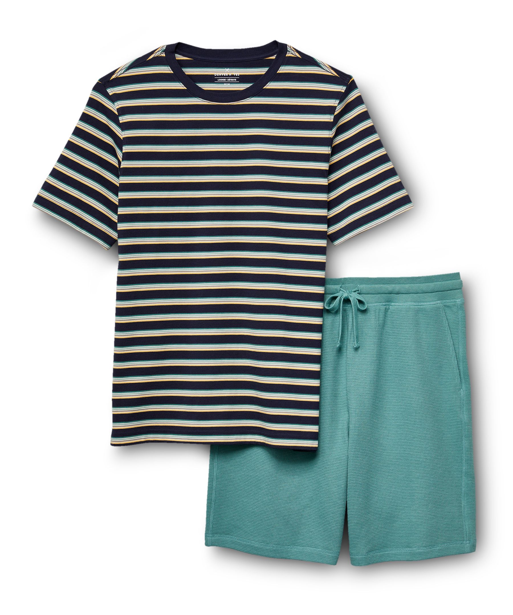 Ensemble deux pièces Denver Hayes t-shirt et short en point de brioche pour hommes