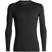 Icebreaker Men's Anatomica Long Sleeve Crewneck Slim Fit Base Layer Top Front_Flat