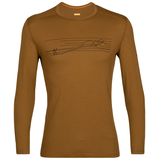 Haut couche de base à col ras du cou et à manches longues avec graphique de pistes de ski pour hommes, 200&nbsp;Oasis, Icebreaker Front_Flat