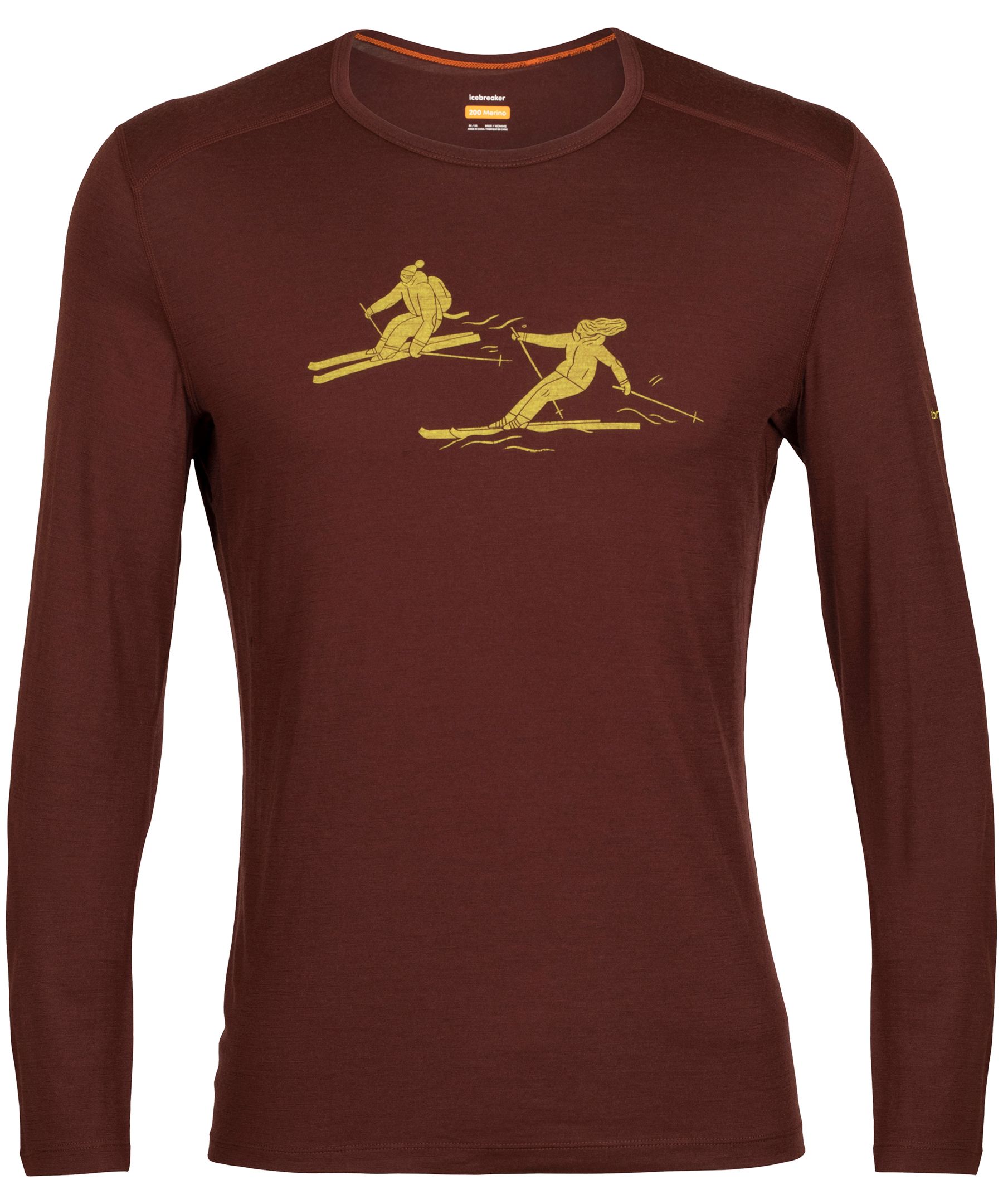 Haut couche de base à col ras du cou et à manches longues avec graphique dernière course pour hommes, 200&nbsp;Oasis Icebreaker