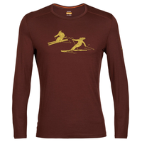 Haut couche de base à col ras du cou et à manches longues avec graphique dernière course pour hommes, 200&nbsp;Oasis Icebreaker Front_Flat