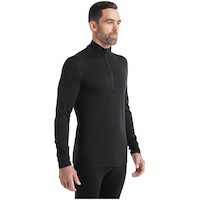 Icebreaker Men's 200 Oasis Long Sleeve Half Zip Base Layer Top Front_Angled_Right