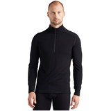Icebreaker Men's 260 Tech Long Sleeve Half Zip Base Layer Top Front_Flat