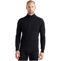 Icebreaker Men's 260 Tech Long Sleeve Half Zip Base Layer Top Front_Flat