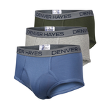 Denver Hayes Men's 3 Pack Solid Basic Briefs Underwear Front_Angled_Left