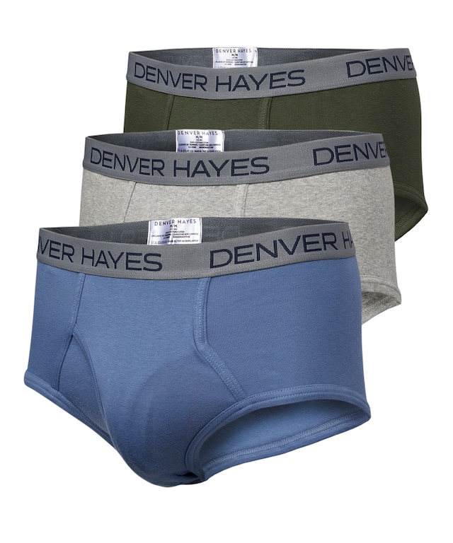Denver Hayes Men's 3 Pack Solid Basic Briefs Underwear Marks