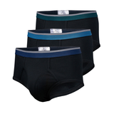 Denver Hayes Men's 3 Pack Cotton Basic Briefs - Black Front_Angled_Left