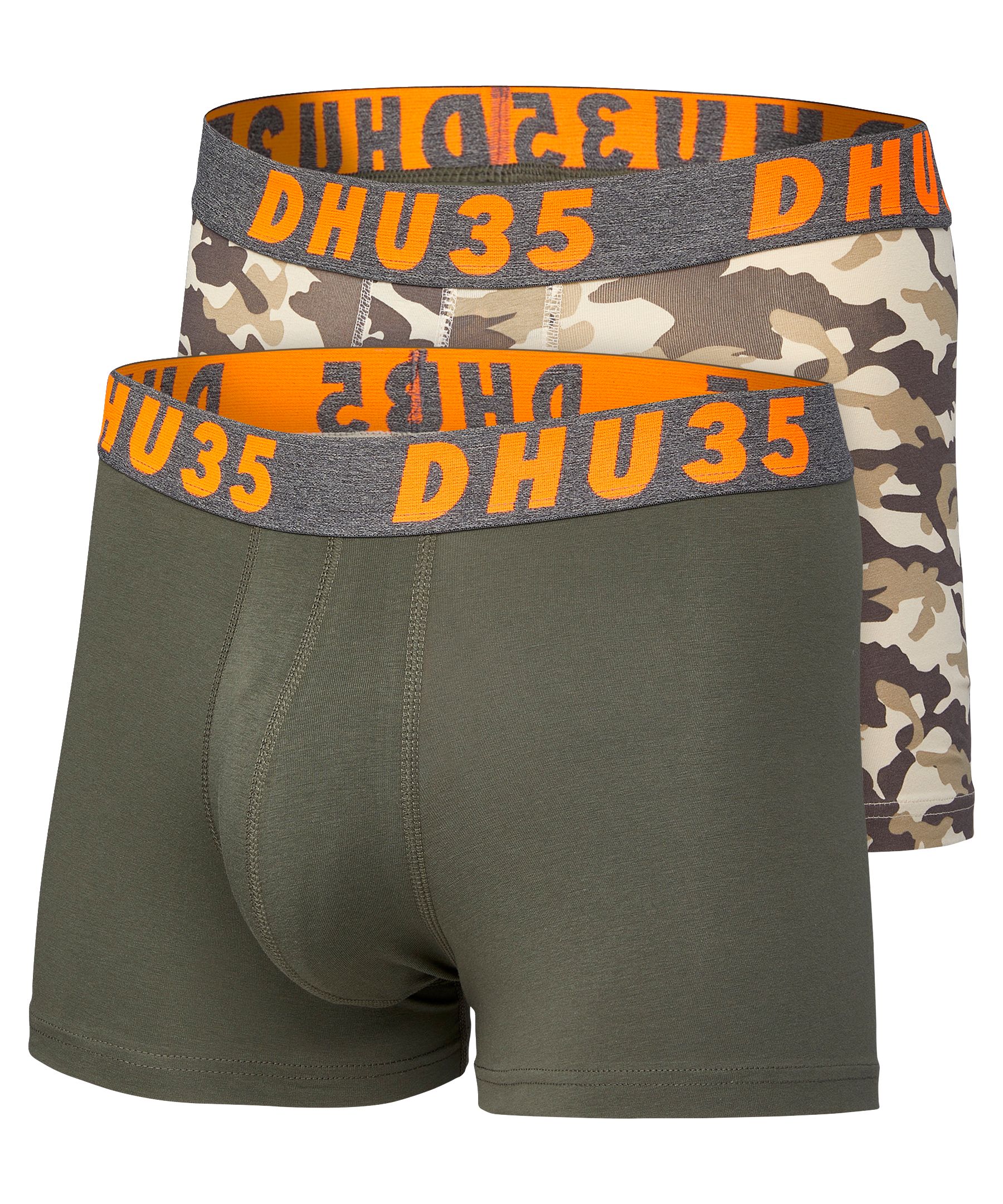 Caleçon court à la mode en coton extensible avec ceinture élastique pour hommes, paquet de 2, Side X Side, Denver Hayes