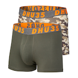 Caleçon court à la mode en coton extensible avec ceinture élastique pour hommes, paquet de 2, Side X Side, Denver Hayes Front_Three_Fourths_Angled_Left