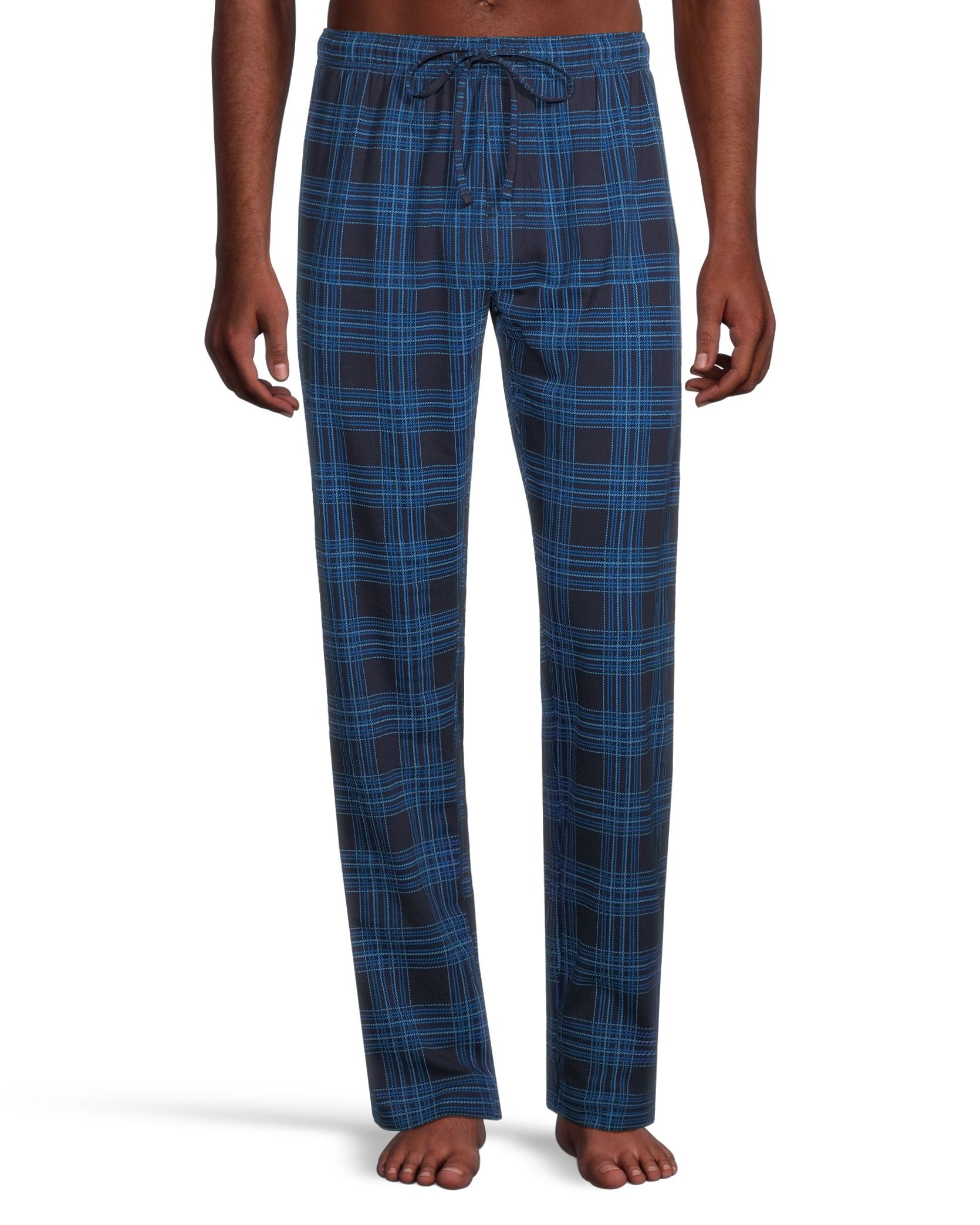 Members Only Men's Fleece Sleep Pant with Two Side Pockets - Multi Colored  Loungewear, Relaxed Fit Pajama Pants for Men, Blue Plaid XL