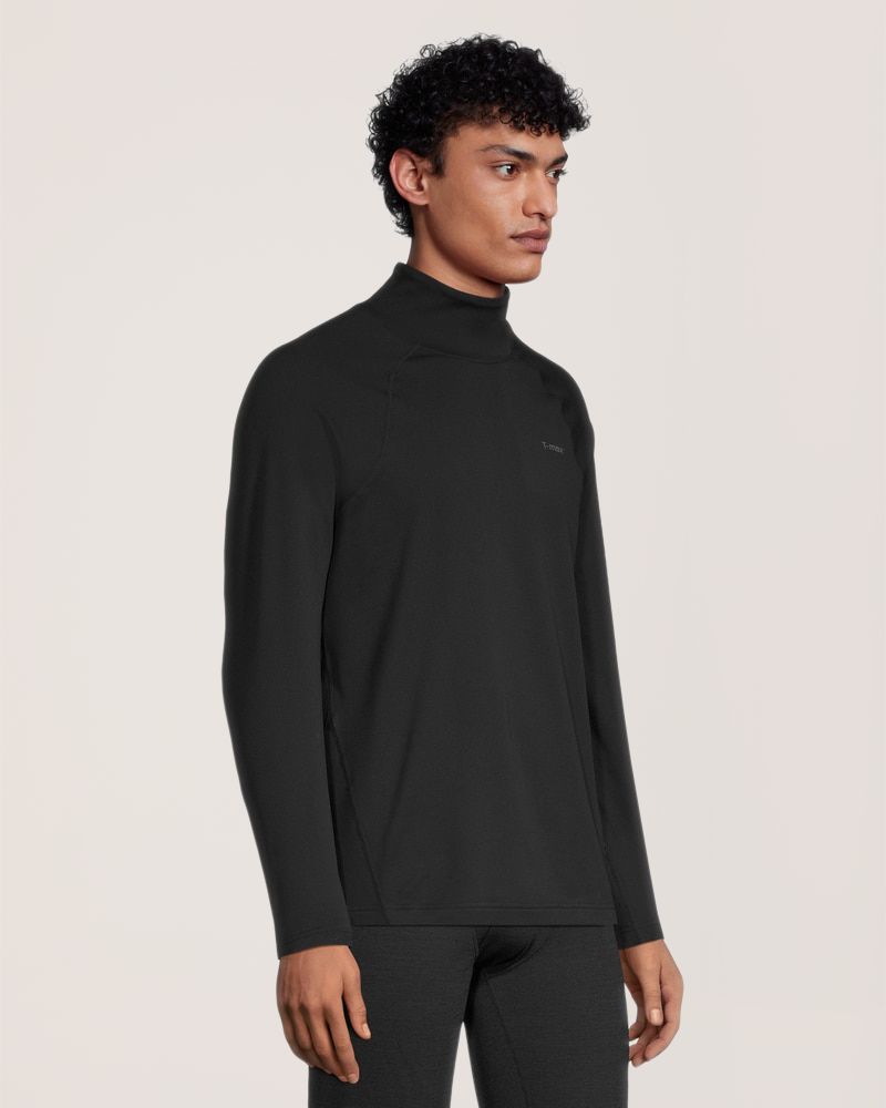 WindRiver Men's T-MAX HEAT Microstretch Mock Neck Long Sleeve Top