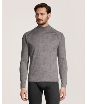 Haut à manches longues et à col cheminée en micromolleton extensible T-MAX HEAT pour hommes, WindRiver