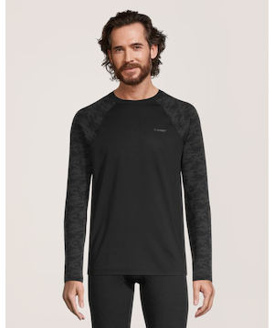 WindRiver Men's T-MAX HEAT Microstretch Long Sleeve Camo Thermal Top