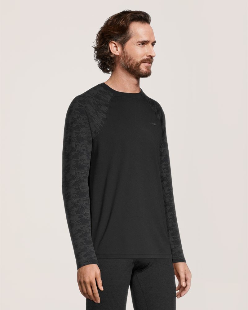 WindRiver Men's T-MAX HEAT Microstretch Long Sleeve Camo Thermal Top