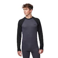 Kombi Men's Merino Blend Baselayer Crewneck Top Front_Flat