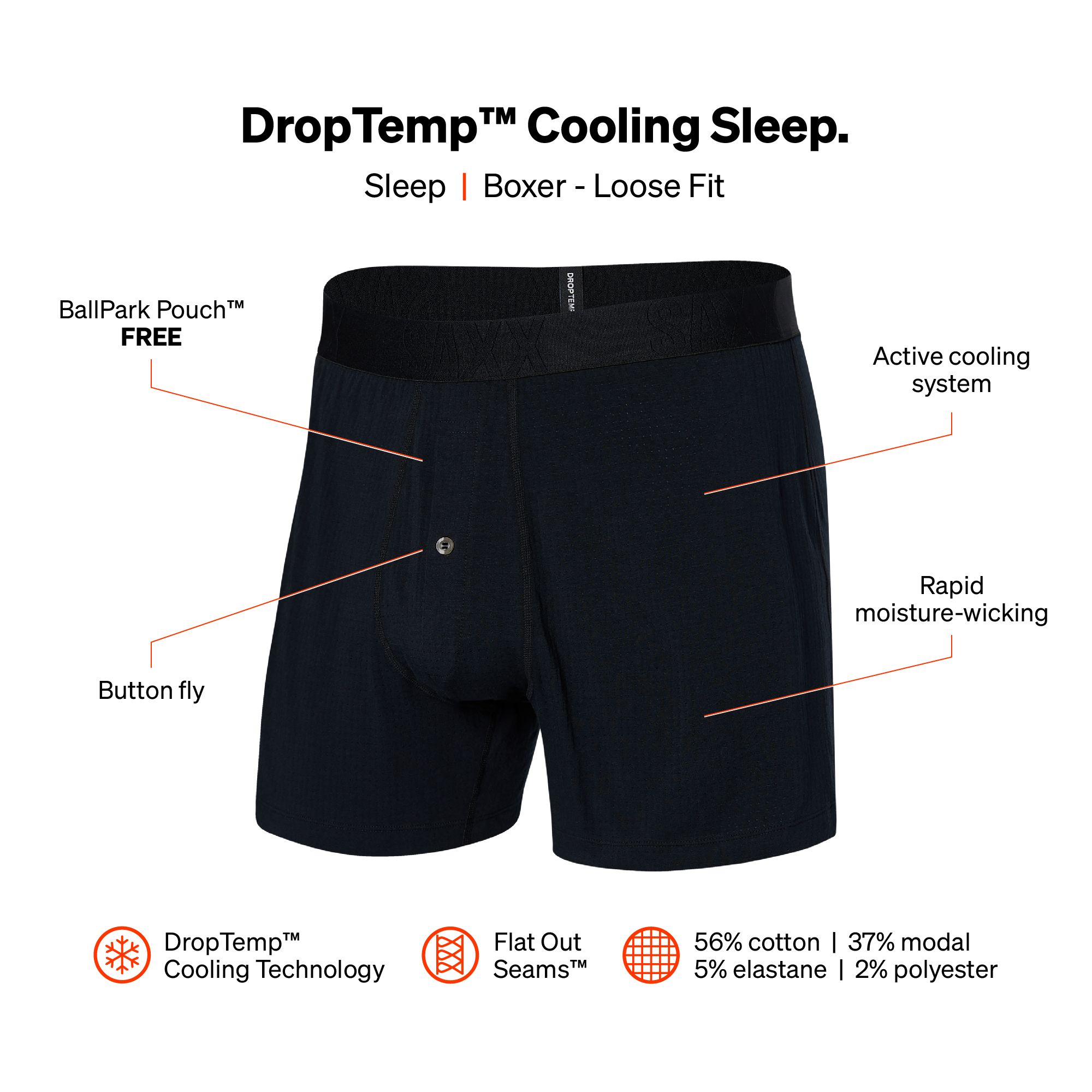SAXX Dr Men's Droptemp Cooling Boxer Shorts