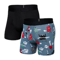 SAXX Dr Men's Droptemp Cooling Cotton Boxer Briefs Front_Three_Fourths_Angled_Left