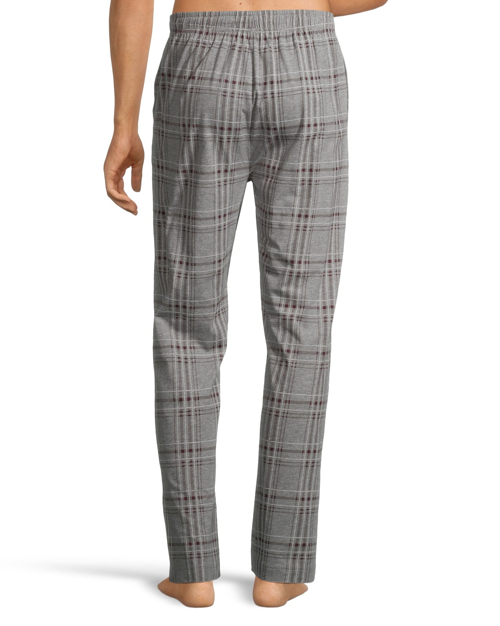 Denver Hayes Men's Plaid Jersey Elastic Drawstring Lounge Pants