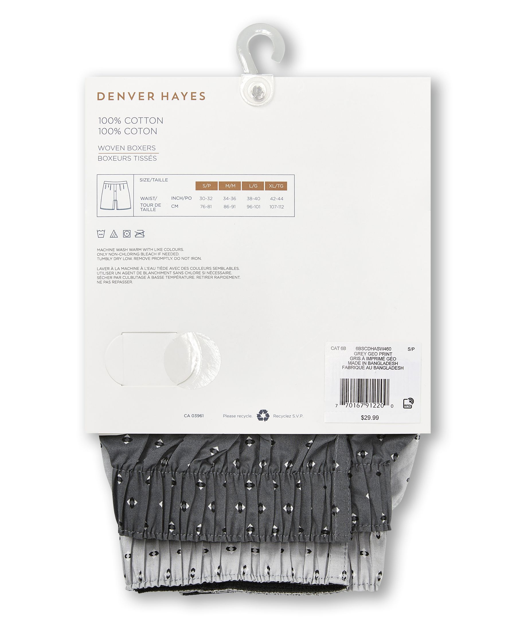 Denver Hayes Men's 2 Pack Woven Boxer