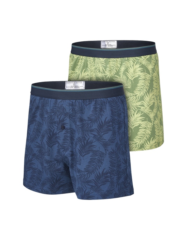 Denver Hayes Men's 2 Pack Yarn Dye Loose Fit Boxer Briefs