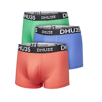 Denver Hayes Men's 3 Pack Heat Press Microfibre Trunk Briefs Front_Three_Fourths_Angled_Left