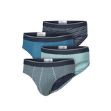 Denver Hayes Men's Status Yarn Dye Sport Briefs 4 Pack Front_Three_Fourths_Angled_Left