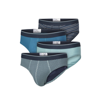 Denver Hayes Men's Status Yarn Dye Sport Briefs 4 Pack Front_Three_Fourths_Angled_Left