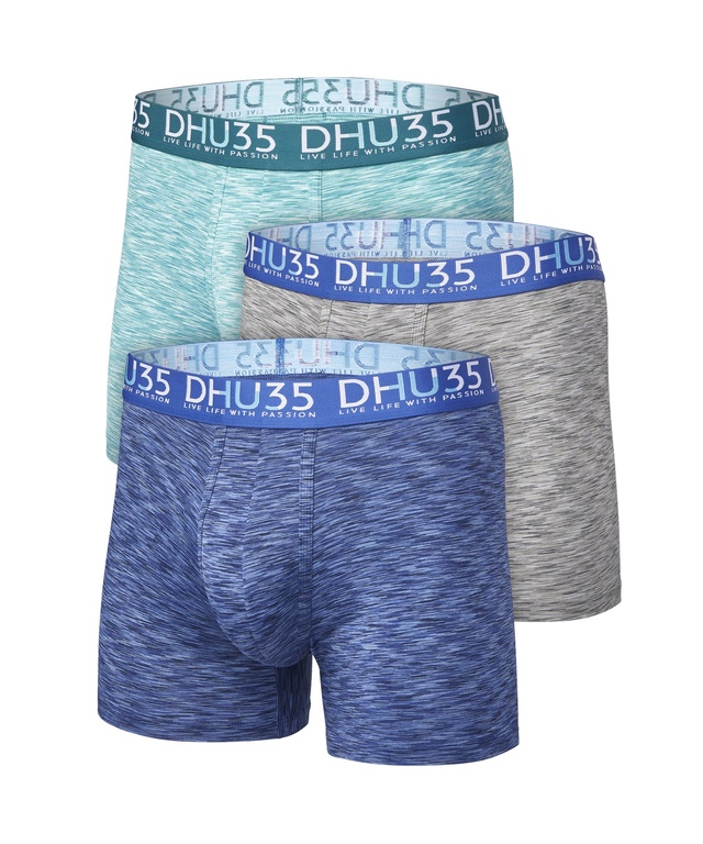 Denver Hayes Microfibre Fashion Space Dye Boxer Briefs, 3 Pack