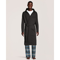 Denver Hayes Men's Hooded Fleece Robe Front_Flat