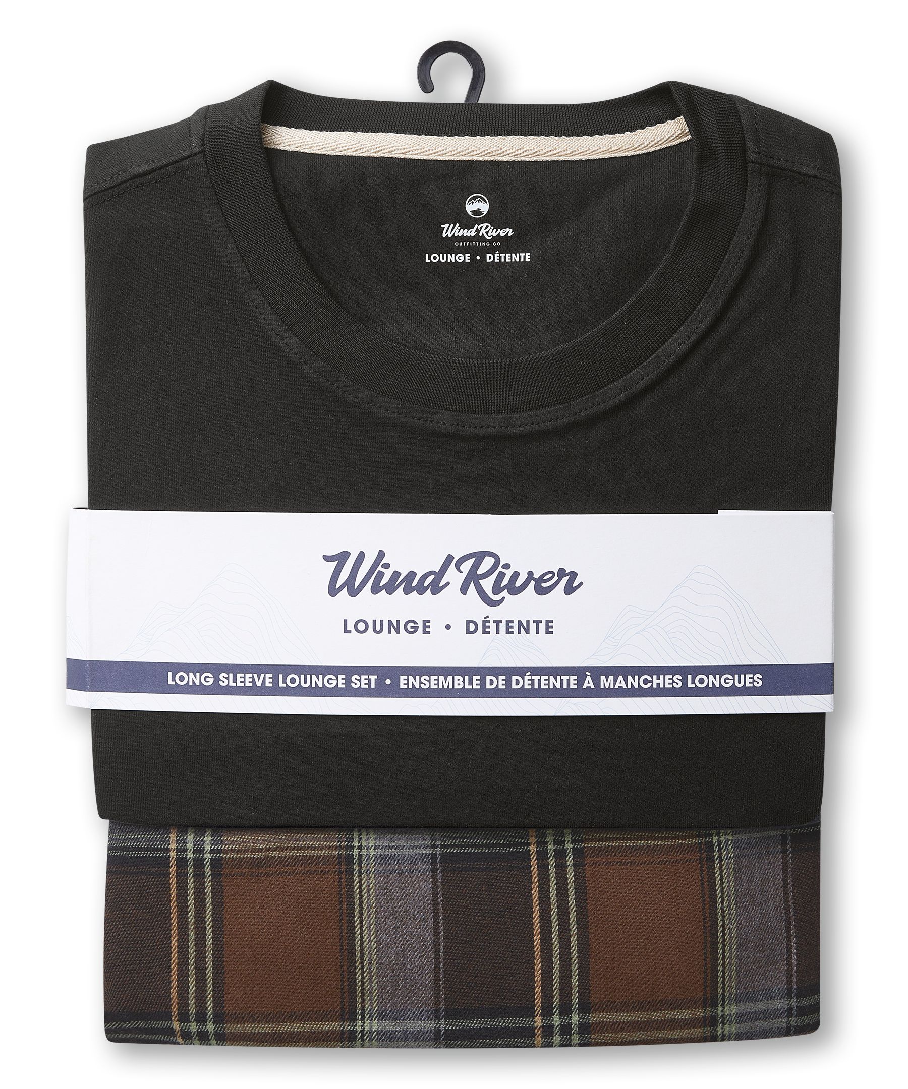 Ensemble de pyjama en flanelle à carreaux pour hommes, WindRiver