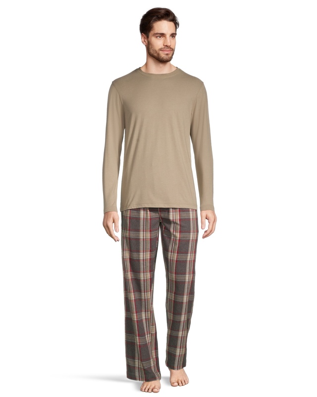 WindRiver Men's Flannel Plaid Pajama Set