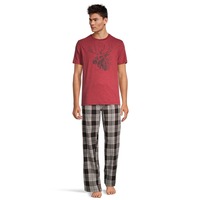 Ensemble de pyjama à carreaux avec imprimé pour hommes, WindRiver Front_Flat