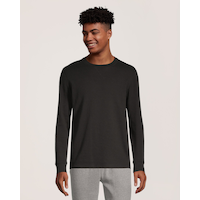 Denver Hayes Men's Waffle Lounge Shirt Front_Flat