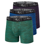 Denver Hayes Men's Microfibre Space Dye Boxer Briefs, 3 Pack Front_Angled_Left