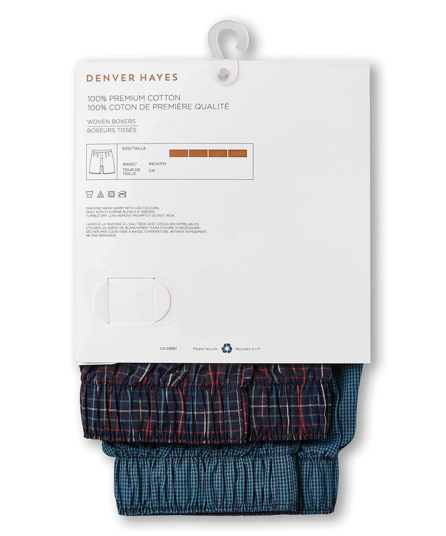 Denver Hayes Men's 2 Pack Woven Boxers