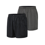 Denver Hayes Men's 2 Pack Woven Boxers Front_Angled_Left
